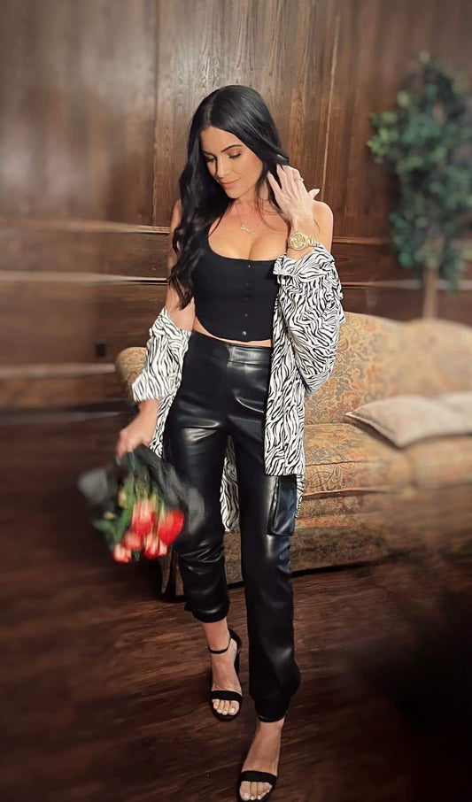 Vegan Leather Mono B Pants