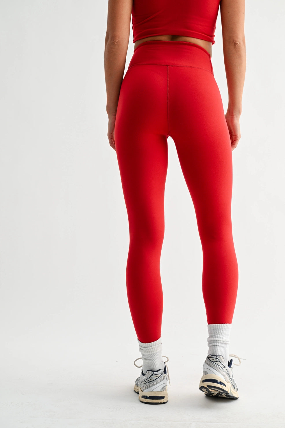 Crossover Waist Legging - Red
