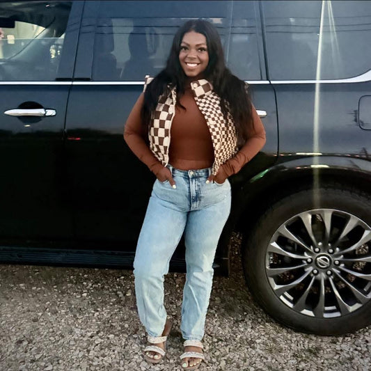 Micro-Ribbed Long-Sleeved Cropped Top - Cocoa Dust