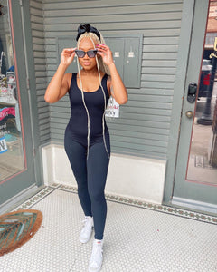 Contouring Sleeveless Full Length Jumpsuit