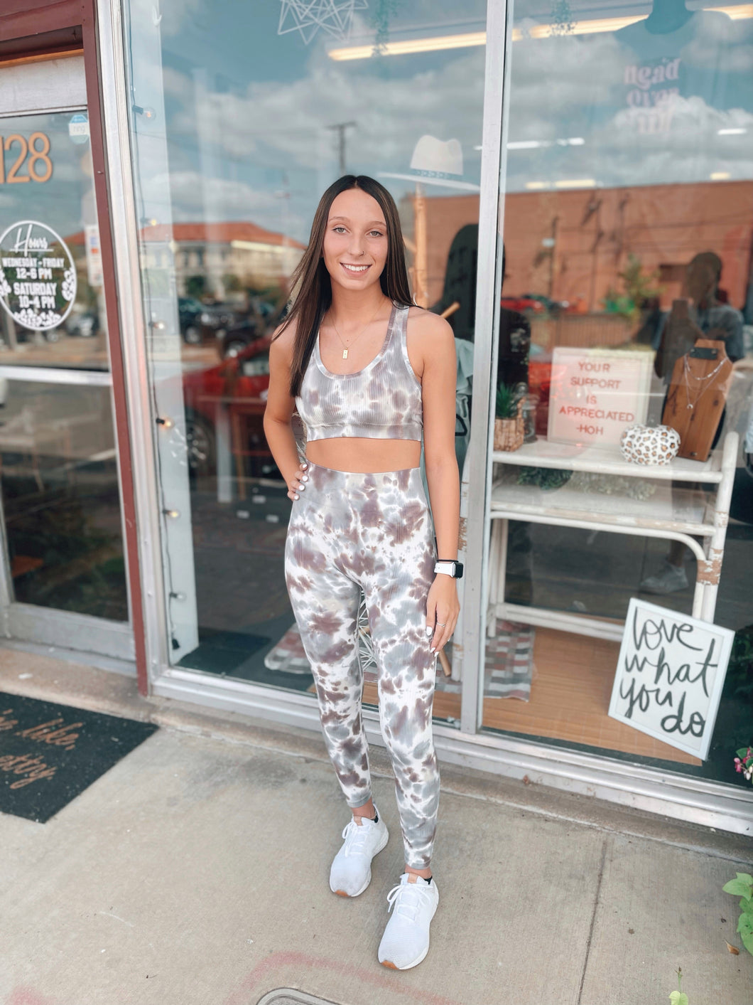 Seamless Ribbed Tie-Dye Leggings