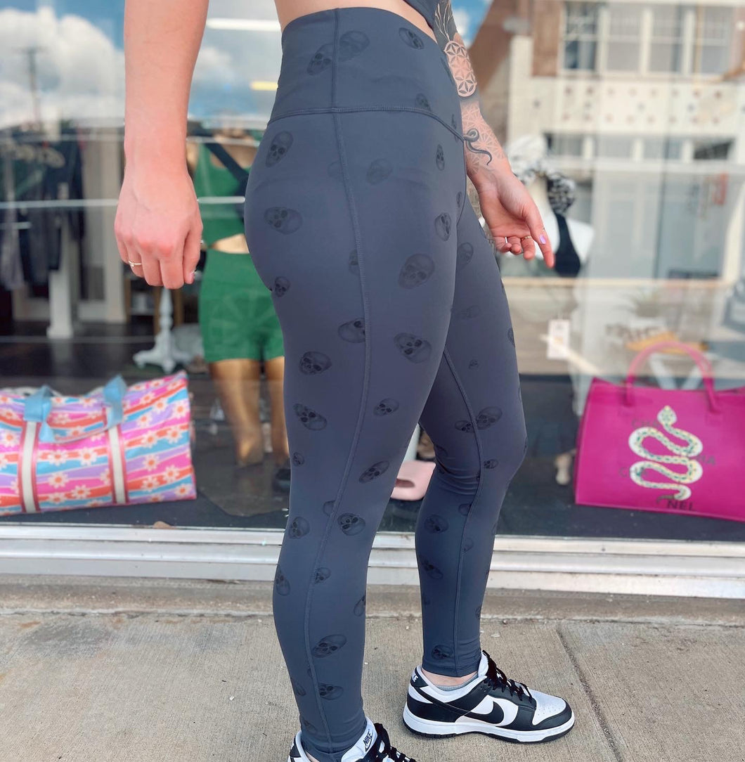 Skull Print High-Waisted Leggings