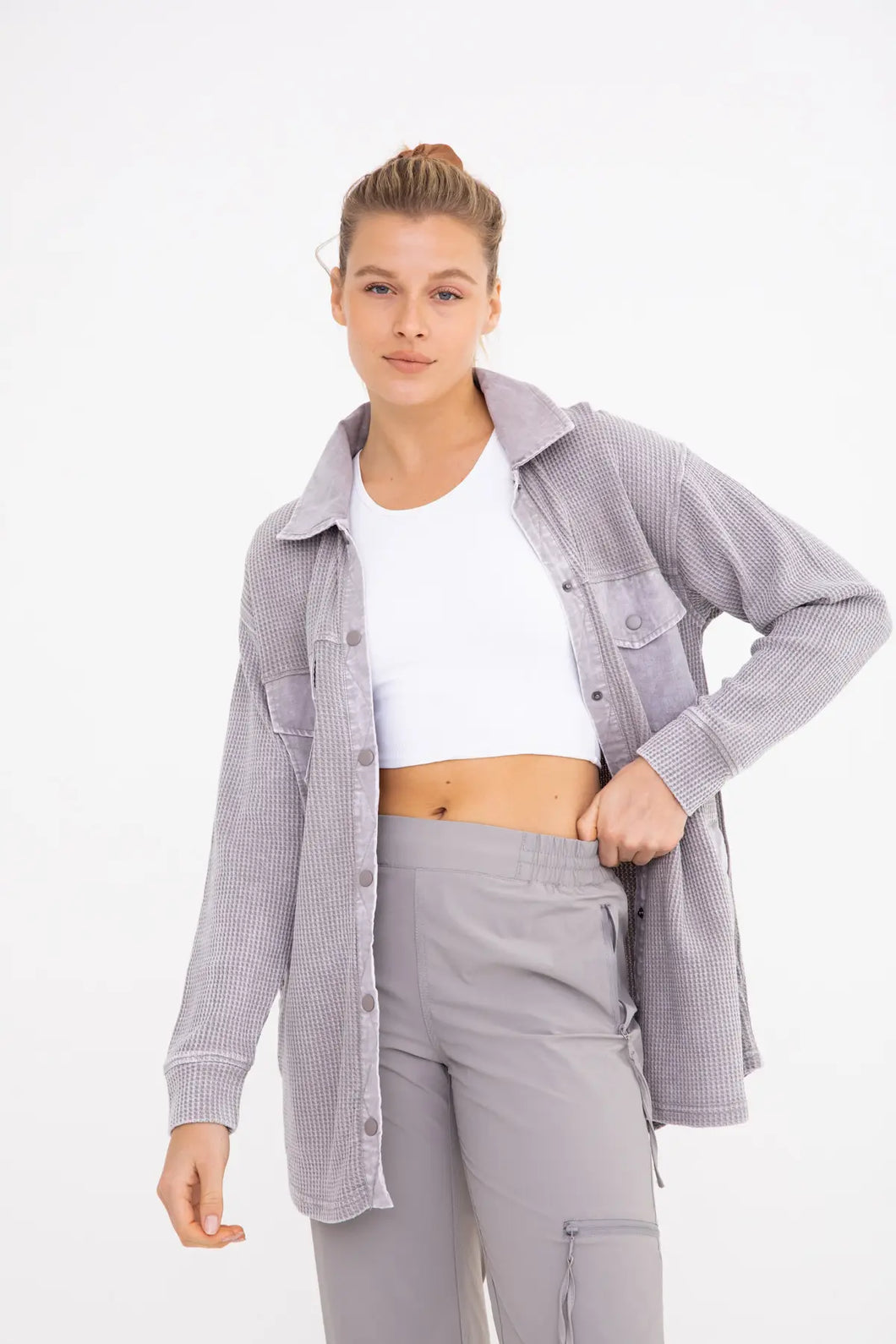 Waffle / Knit Button Up